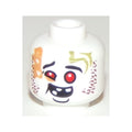 LEGO® Minifigure, Head Alien Ninjago Red Eyes, Dark Red Rash, Missing Teeth, Goofy Expression Pattern 3626pb2207 weiss