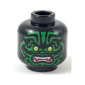 LEGO® Minifigure, Head Alien with Lime Eyes, White Fangs, Green Face Decorations and Dark Red Mouth Pattern 3626pb2288 schwarz