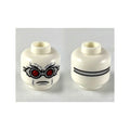 LEGO® Minifigure, Head Silver Goggles with Red Lenses, Frown Pattern 3626pb2420 weiss