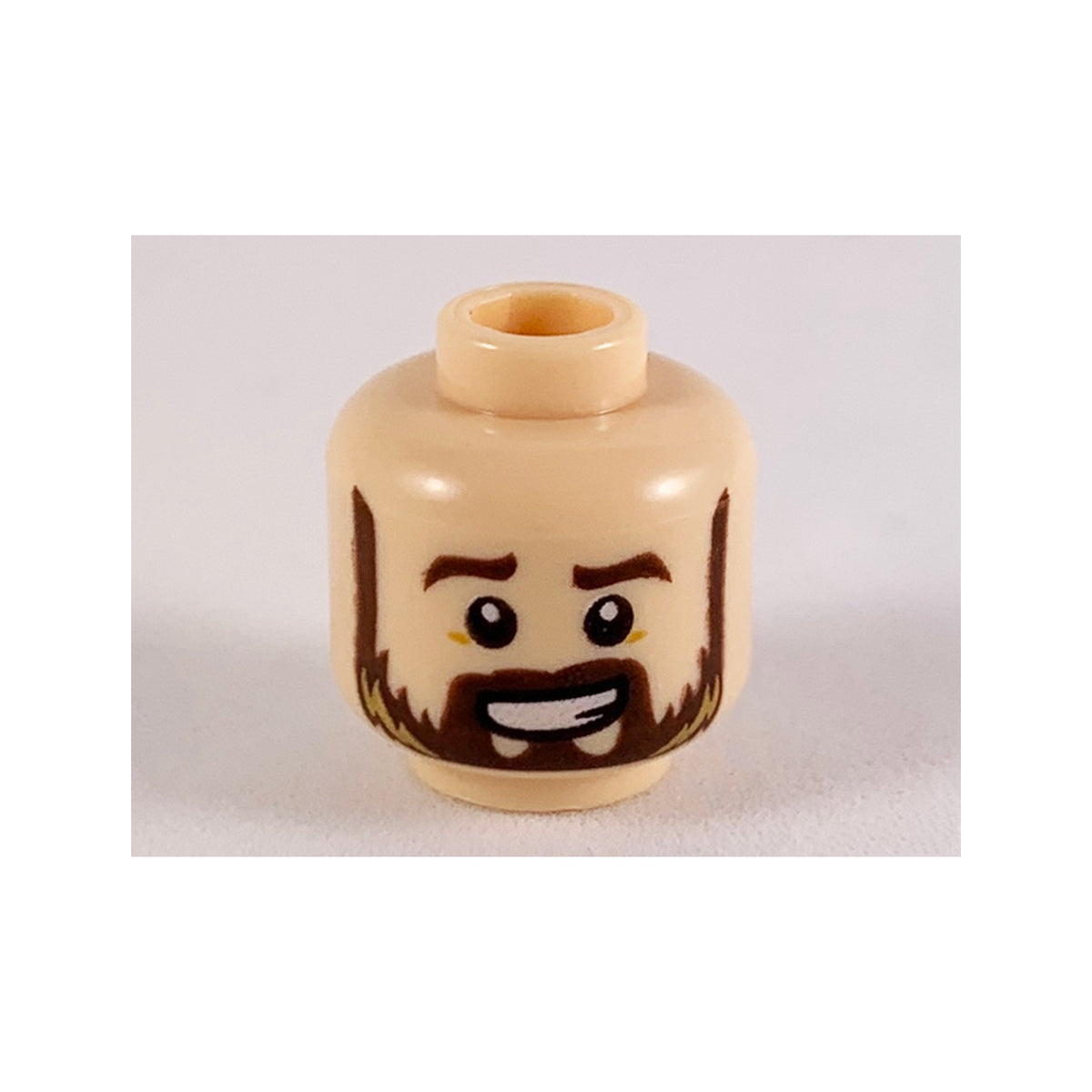 LEGO® Minifigure, Head Dark Brown Eyebrows and Beard with Dark Tan Highlights Pattern 3626pb2448 hellnougat