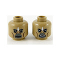 LEGO® Minifigure, Head Dual Sided Alien White Diamond, Cheek Lines, Neutral / Angry Pattern 3626pb2627 dunkelbeige