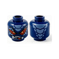 LEGO® Minifigure, Head Alien Snake with Sand Blue Scales, Large Red Eyes, Open Mouth with White Fangs and Sharp Teeth and Red Tongue Pattern 3626pb2752 dunkelblau