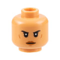 LEGO® Minifigure, Head Female Black Eyebrows, Dark Orange Lips, Cheek Lines and Chin Dimple, Neutral Pattern 3626pb2928 nougat