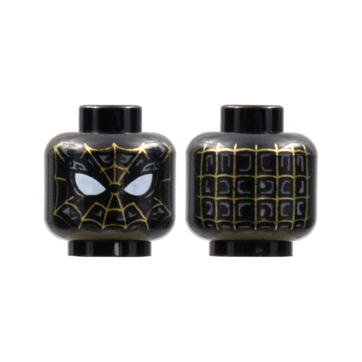 LEGO® Minifigure, Head Alien with Spider-Man Gold Webbing, Large White Eyes Pattern 3626pb2929 schwarz