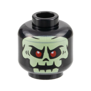 LEGO® Minifigure, Head Alien Yellowish Green Skull with Red Eyes Pattern 3626pb3198