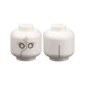 LEGO® Minifigure, Head Alien Dark Bluish Gray Eye Holes, Light Bluish Gray Eye Shadow, Crescent Moon, Stitching, and Line on Back Pattern 3626pb3455 weiss