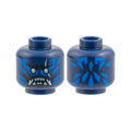 LEGO® Minifigure, Head Alien with Black Eyebrows, Metallic Light Blue Eyes and Scar, Blue Markings, Angry Open Mouth with Fangs and Sharp Teeth Parted Pattern 3626pb3810 dunkelblau