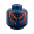 LEGO® Minifigure, Head Alien with Red and Orange Angular Eyes Outline, Blue Dots Pattern 3626pb3944 dunkelblau