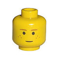 LEGO® Minifigure, Head Brown Eyebrows and Freckles Pattern 3626px45 gelb