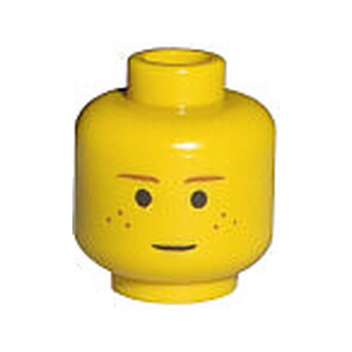 LEGO® Minifigure, Head Brown Eyebrows and Freckles Pattern 3626px45 gelb