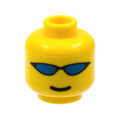 LEGO® Minifigure, Head Glasses with Blue Wrap Sunglasses and Standard Smile Pattern 3626px87 gelb