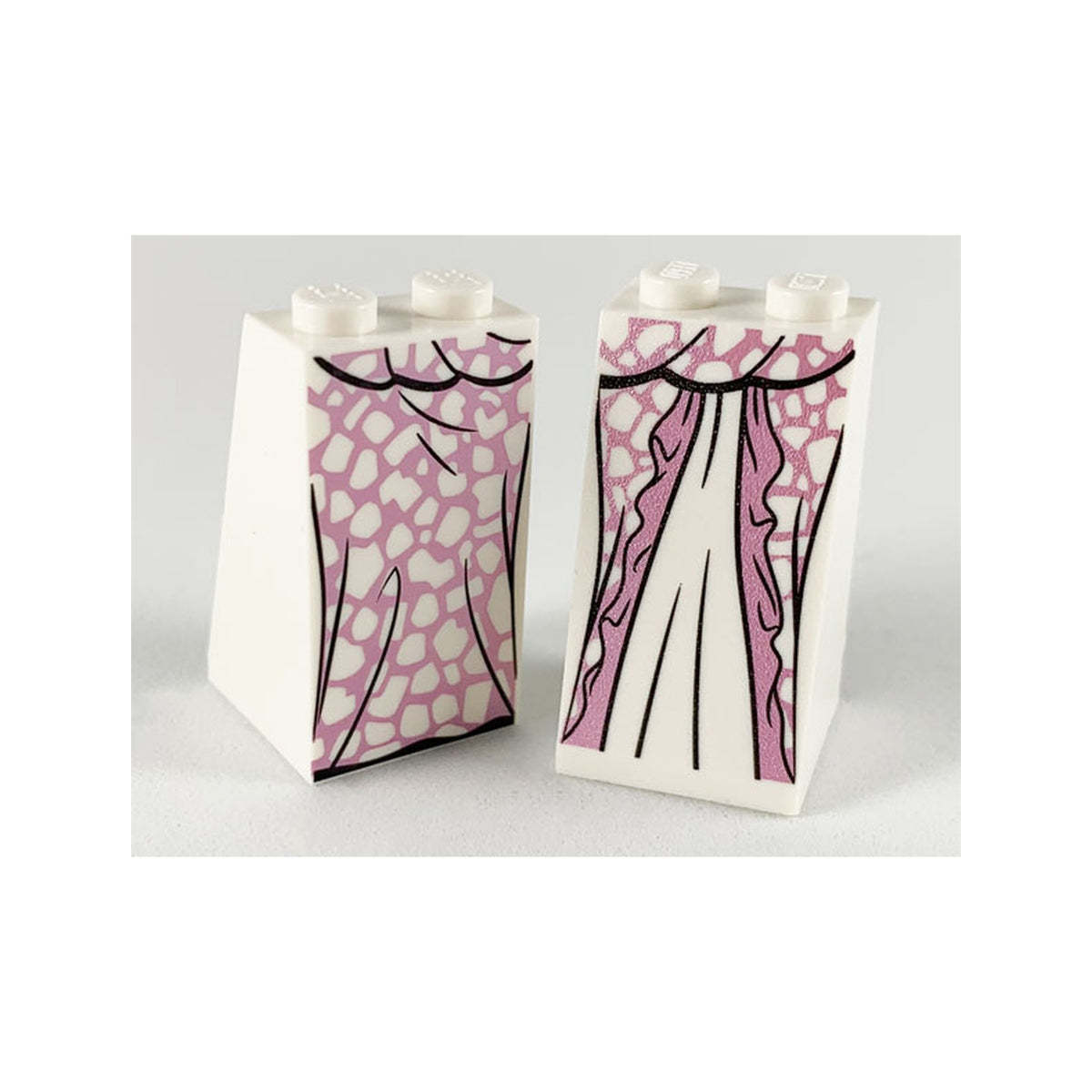 LEGO® Slope 75 2 x 2 x 3 - Solid Studs with Metallic Pink Dress and White Spots Pattern 3684cpb025 weiss
