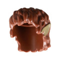 LEGO® Minifigure, Hair Mid-Length Tousled with Dark Tan Pointed Ears Pattern 3765pb01 braun