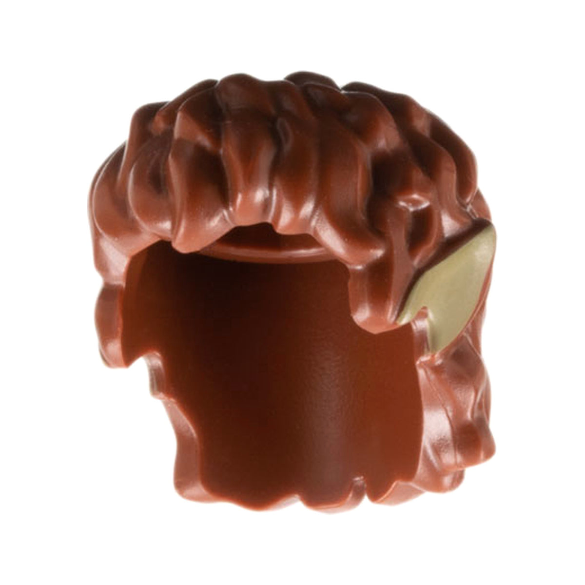 LEGO® Minifigure, Hair Mid-Length Tousled with Dark Tan Pointed Ears Pattern 3765pb01 braun