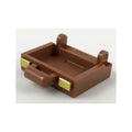 LEGO® Minifigure, Utensil Suitcase Base with Gold Clasps Pattern 37702pb01 braun