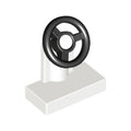 LEGO® Vehicle, Steering Stand 1 x 2 with Black Steering Wheel 3829c01 weiss