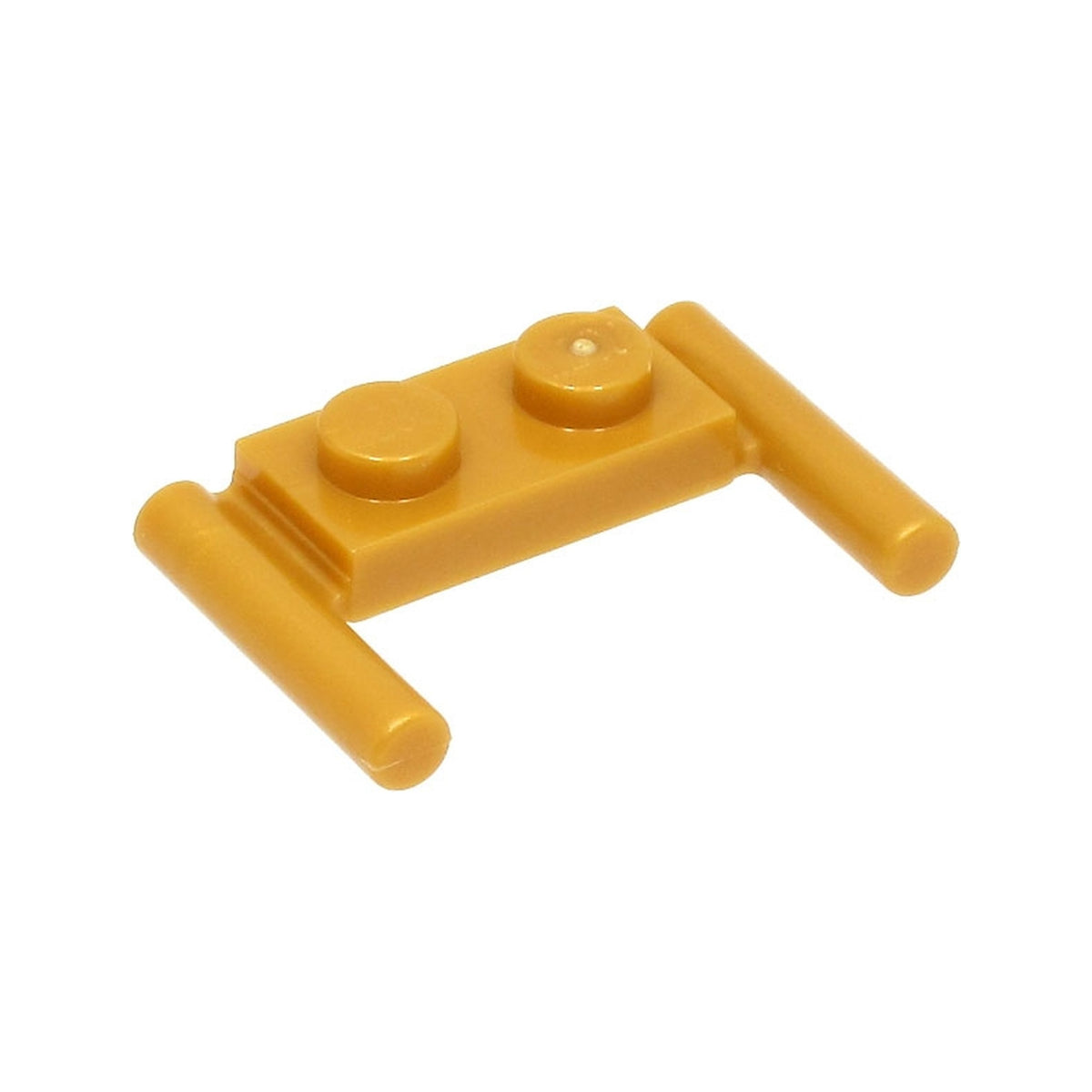 LEGO® Plate, Modified 1 x 2 with Bar Handles - Flat Ends, Low Attachment 3839b perlgold