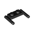 LEGO® Plate, Modified 1 x 2 with Bar Handles - Flat Ends, Low Attachment 3839b schwarz