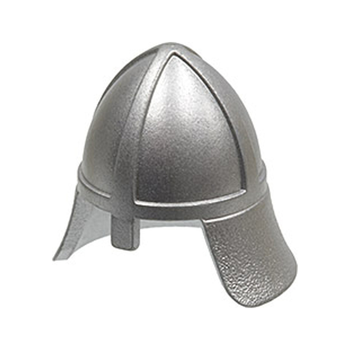 LEGO® Minifigure, Headgear Helmet Castle Nasal Helmet with Angled Neck Protector 3844 metallic-silber