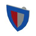 LEGO® Minifigure, Shield Triangular Short with Red and Gray Halves and Blue Border Pattern 3846p47 hellgrau (alt)
