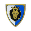LEGO® Minifigure, Shield Triangular Short with Black and Gold Lion Head with Crown on Blue and White Background Pattern 3846pb036 hellgrau