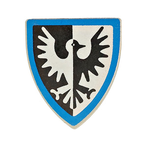 LEGO® Minifigure, Shield Triangular Short with Black and White Falcon with Blue Border Pattern 3846px9