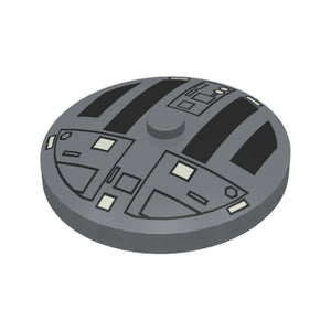 LEGO® Dish 4 x 4 Inverted (Radar) with Solid Stud with Star Wars TIE Hatch Black and White Pattern 3960px4