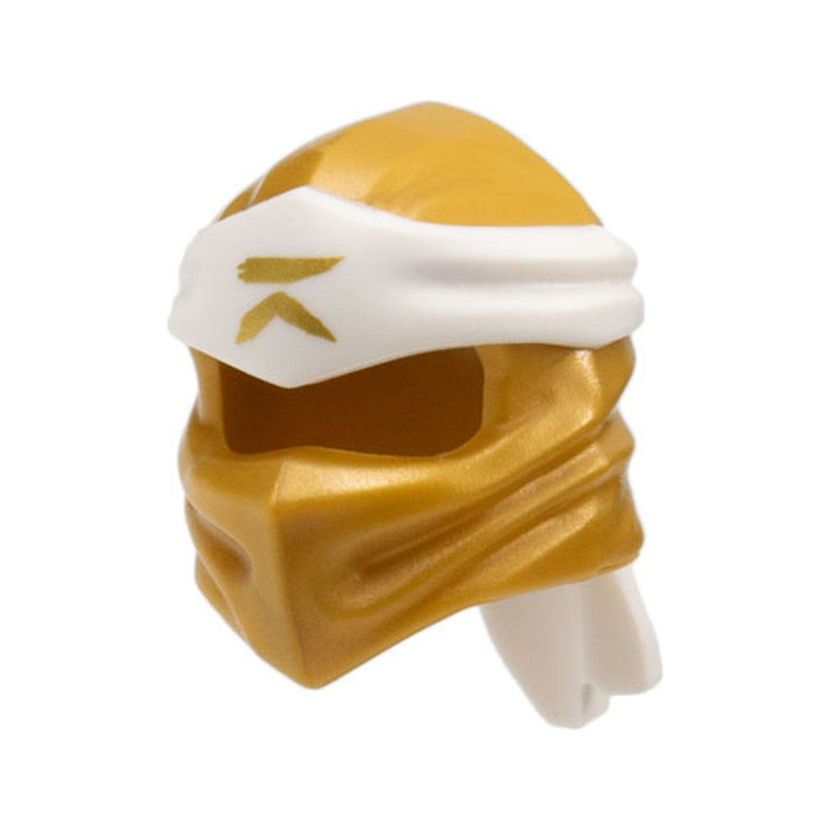 LEGO® Minifigure, Headgear Ninjago Wrap Type 4 with Molded White Headband and Printed Gold Ninjago Logogram Letter R Pattern 40925pb22 perlgold