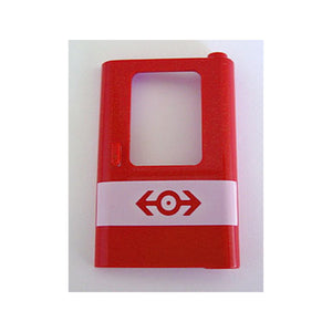 LEGO® Door 1 x 4 x 5 Train Right, Thin Support at Bottom with White Stripe and Train Logo Pattern 4182px1