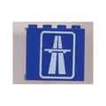 LEGO® Panel 1 x 4 x 3 with White Highway, Overpass and Rounded Rectangle on Transparent Background Pattern (Sticker) - Set 6653 4215apb15 blau
