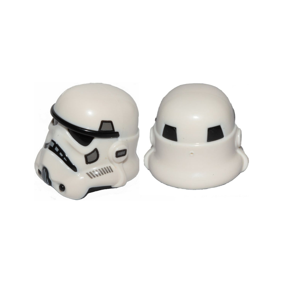 LEGO® Minifigure, Headgear Helmet SW Stormtrooper with Molded Black Forehead, Eyes, Nose, Chin, and Panels on Back and Printed Dark Bluish Gray Marks Pattern 42861pb02a weiss