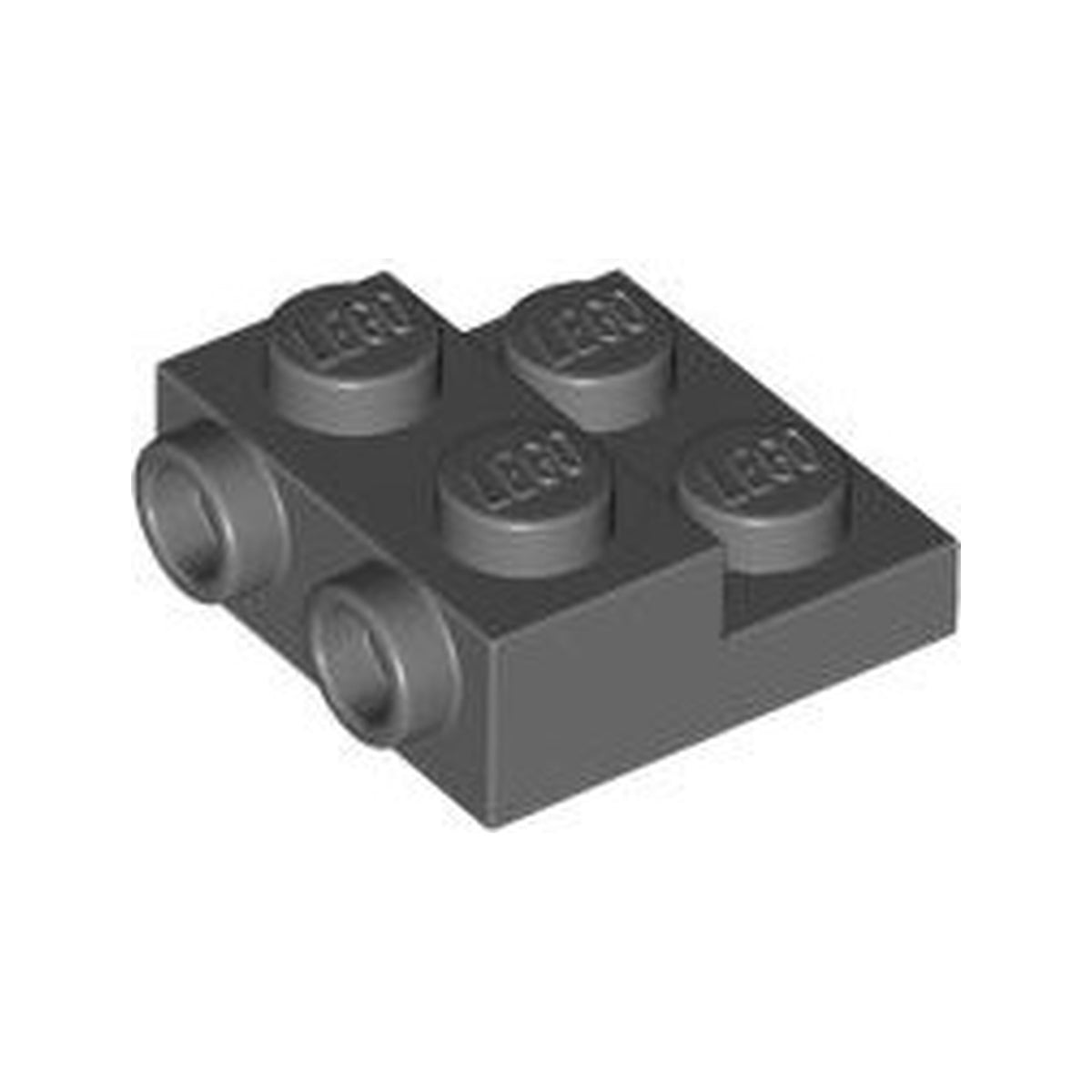LEGO® Plate, Modified 2 x 2 x 2/3 with 2 Studs on Side - Hollow Bottom Tube 4304 dunkelgrau