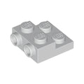 LEGO® Plate, Modified 2 x 2 x 2/3 with 2 Studs on Side - Hollow Bottom Tube 4304 hellgrau