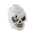 LEGO® Minifigure, Head, Modified Skull with Red Left Eye and Silver Eye Patch Pattern 43693pb02 weiss