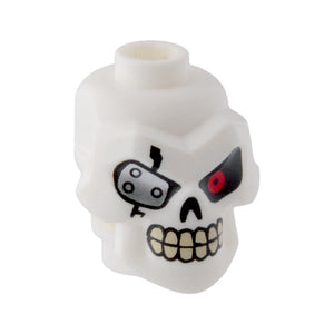 LEGO® Minifigure, Head, Modified Skull with Red Left Eye and Silver Eye Patch Pattern 43693pb02