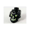 LEGO® Minifigure, Head, Modified Skull with Yellowish Green Eyes, Nose and Mouth Pattern 43693pb03 schwarz