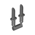 LEGO® Minifigure, Weapon Knives, 2 on Sprue 44658 dunkelgrau