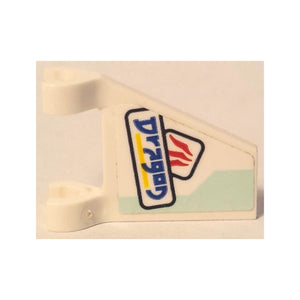 LEGO® Flag 2 x 2 Trapezoid with Flat Edge with Blue 'Dragon', Yellow Line and Light Aqua Stripe Pattern Model Right Side (Sticker) - Set 71709 44676pb072R