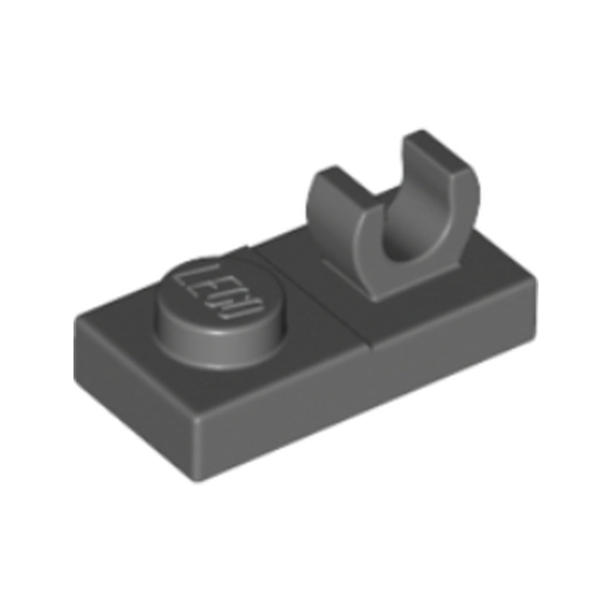 LEGO® Plate, Modified 1 x 2 with Open O Clip on Top 44861 dunkelgrau