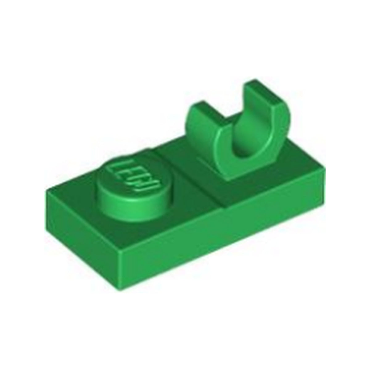 LEGO® Plate, Modified 1 x 2 with Open O Clip on Top 44861 grün