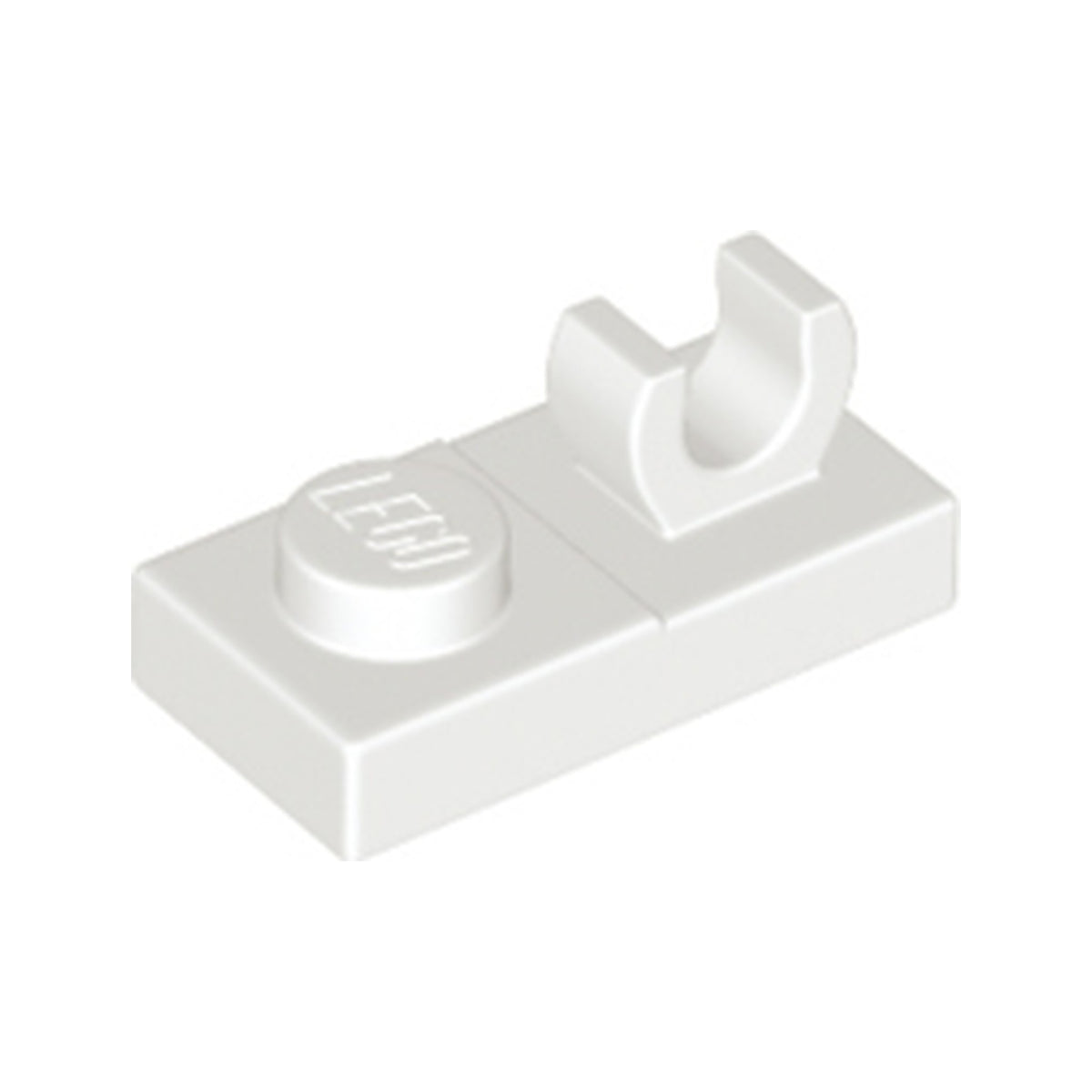 LEGO® Plate, Modified 1 x 2 with Open O Clip on Top 44861 weiss