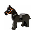 LEGO® Horse with Black Eyes Circled with White, Brown Bridle Pattern 4493c01pb02 schwarz