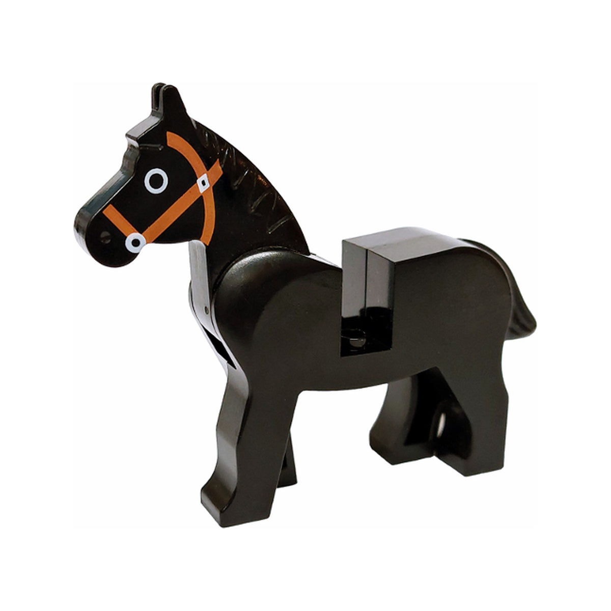 LEGO® Horse with Black Eyes Circled with White, Brown Bridle Pattern 4493c01pb02 schwarz