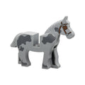 LEGO® Horse with Dark Bluish Gray Spots and Covered Eyes Pattern 4493c01pb09 hellgrau