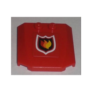 LEGO® Wedge 4 x 4 x 2/3 Triple Curved with Fire Logo Pattern (Sticker) - Set 7206 45677pb026