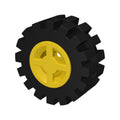 LEGO® Wheel 8mm D. x 6mm with Black Tire 15mm D. x 6mm Offset Tread Small (4624 / 3641) 4624c02 gelb