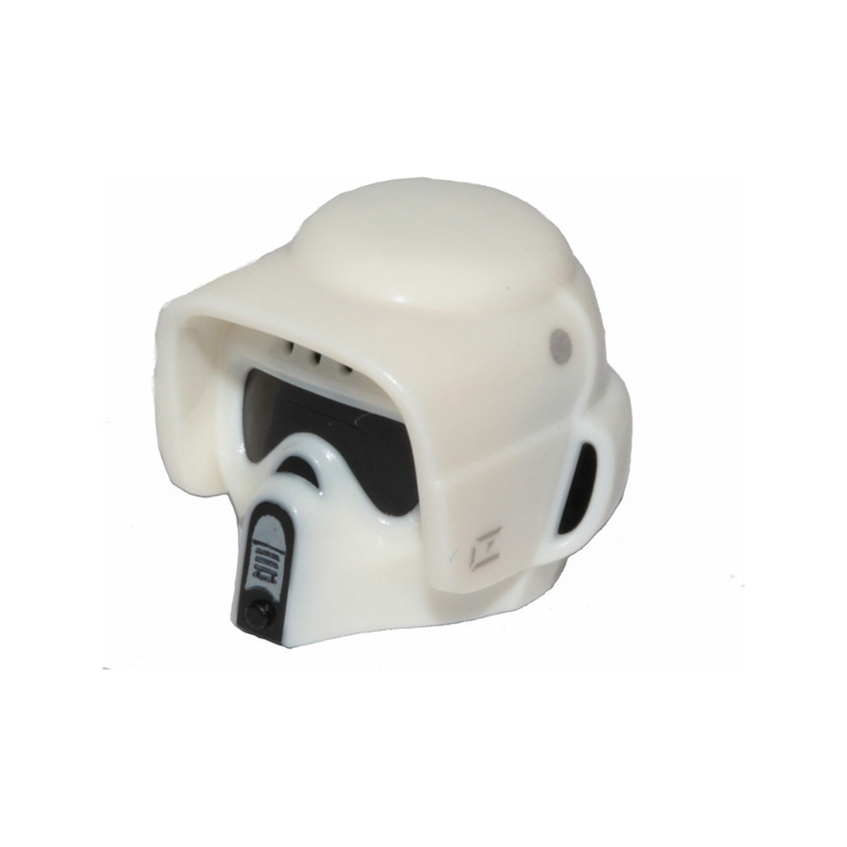 LEGO® Minifigure, Headgear Helmet SW Scout Trooper with Molded Black Visor and Panels and Printed Dark Bluish Gray and Light Bluish Gray Markings Pattern 48156pb01 weiss