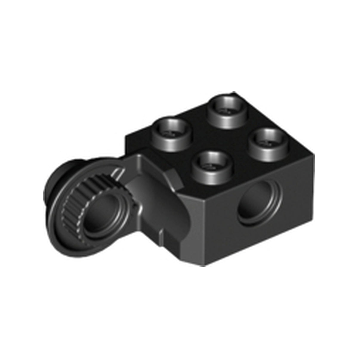 LEGO® Technic, Brick Modified 2 x 2 with Pin Hole and Rotation Joint Ball Half Vertical 48171 schwarz