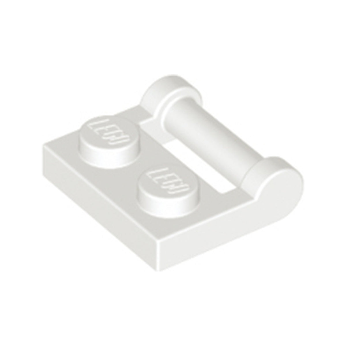 LEGO® Plate, Modified 1 x 2 with Bar Handle on Side - Closed Ends 48336 weiss