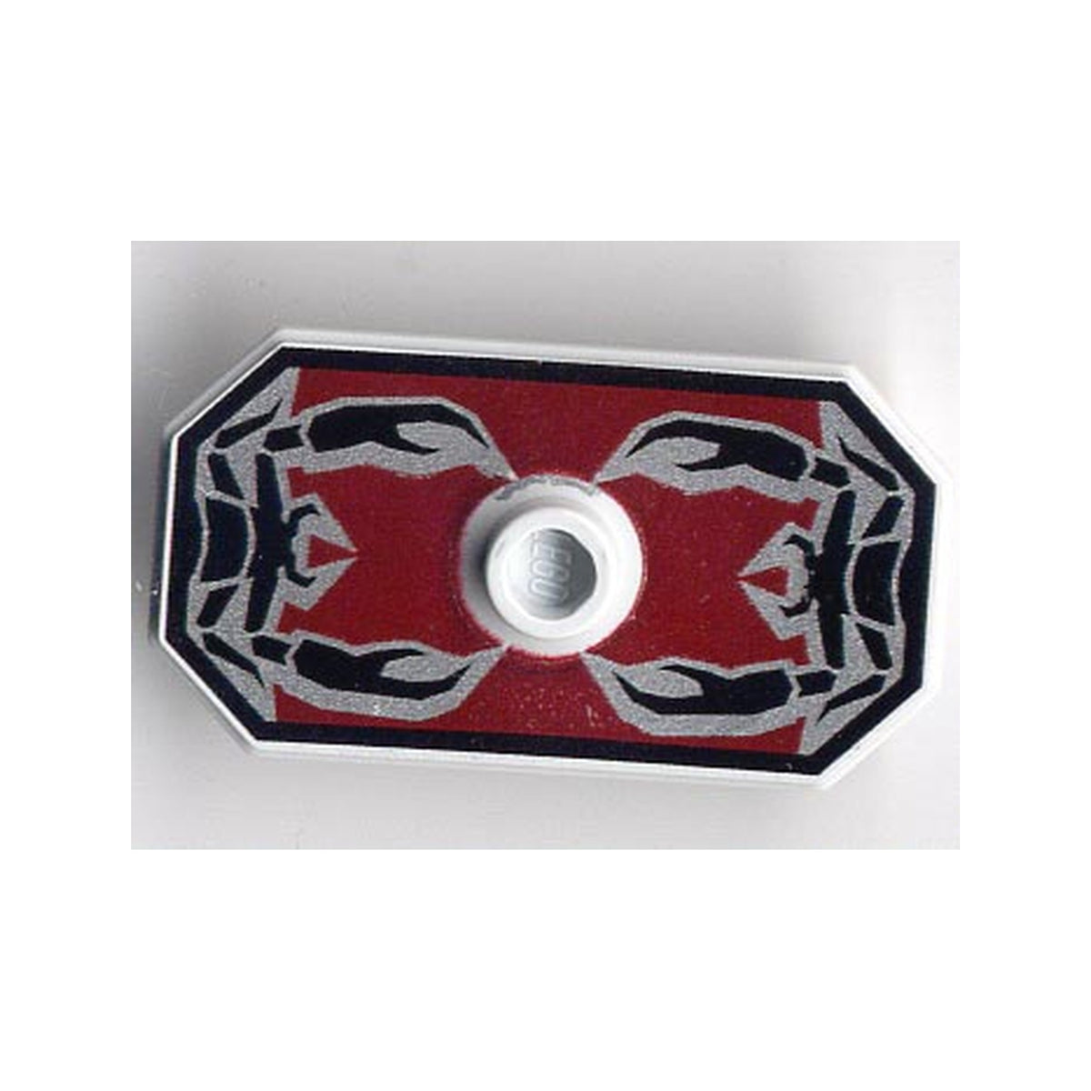 LEGO® Minifigure, Shield Octagonal Long with Stud with Knights Kingdom Vladek Scorpion Pattern (Printed Version) 48494pb05 sehr hellbläulich grau